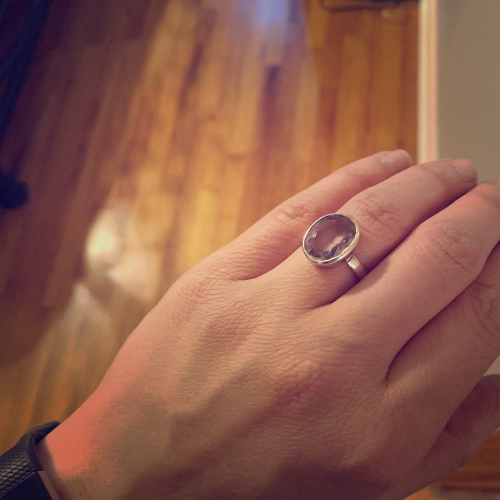 Size 7 amethyst ring in silver 925